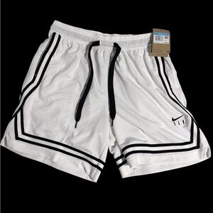 New Nike women’s White Basketball Shorts with Black Trim medium